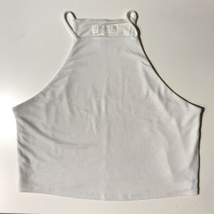 White Halter Crop Top
